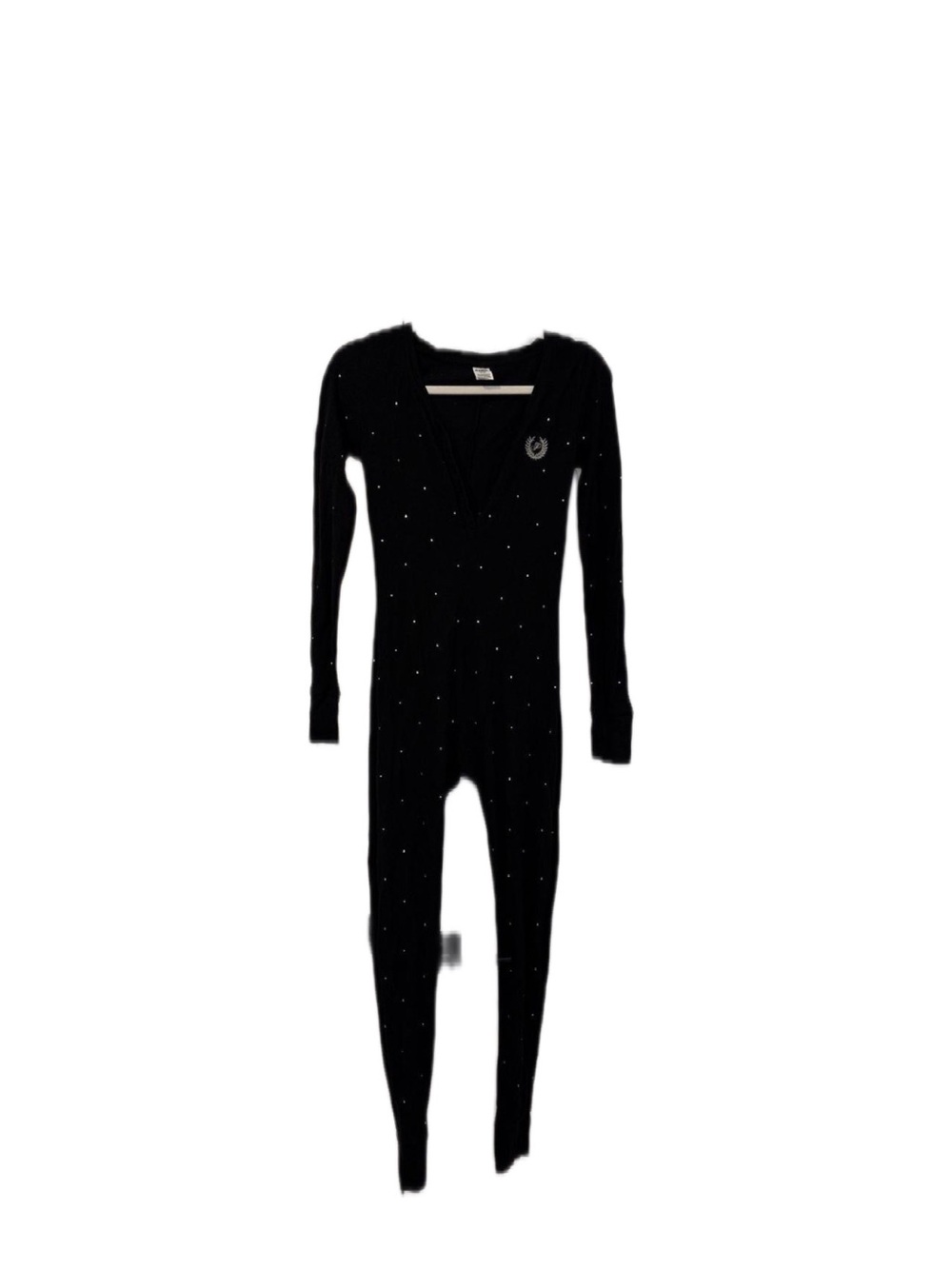 PINK Victoria's Secret Black Sparkle One-Piece Thermal Jumpsuit